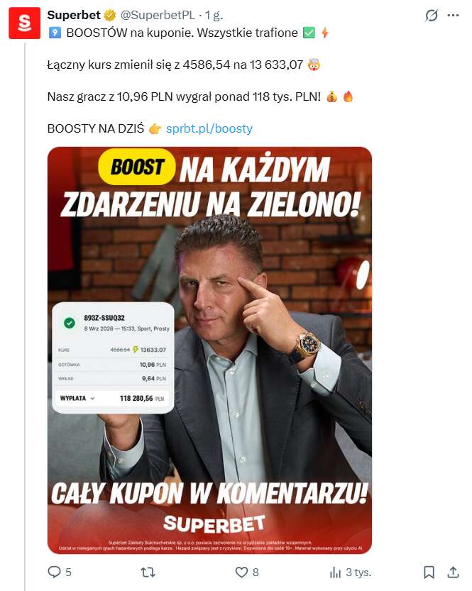 &nbsp; https://x.com/SuperbetPL/status/2097607500140810746